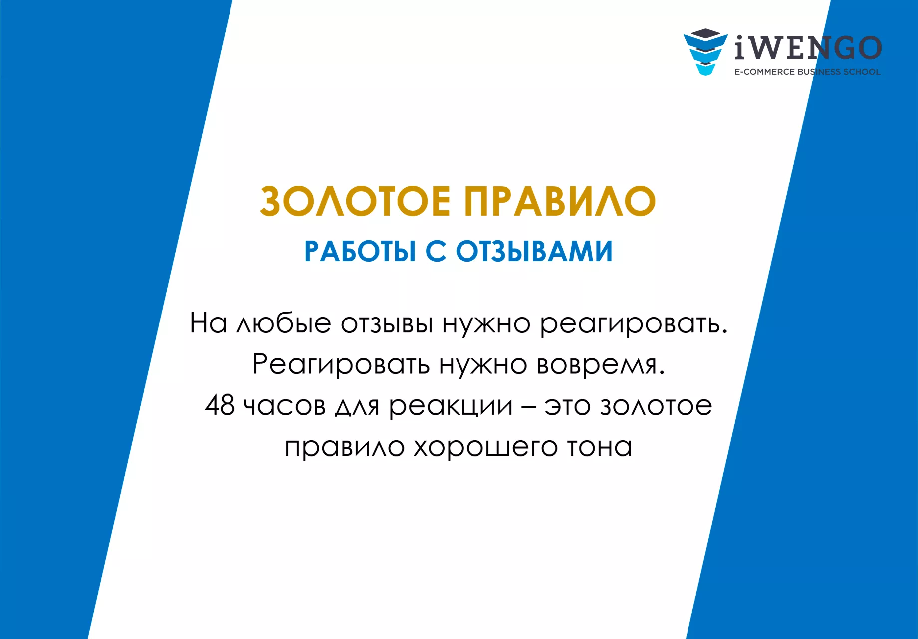 Онлайн-курс «Работа с отзывами и вопросами покупателей» | Бизнес-школа  электронной коммерции iWENGO