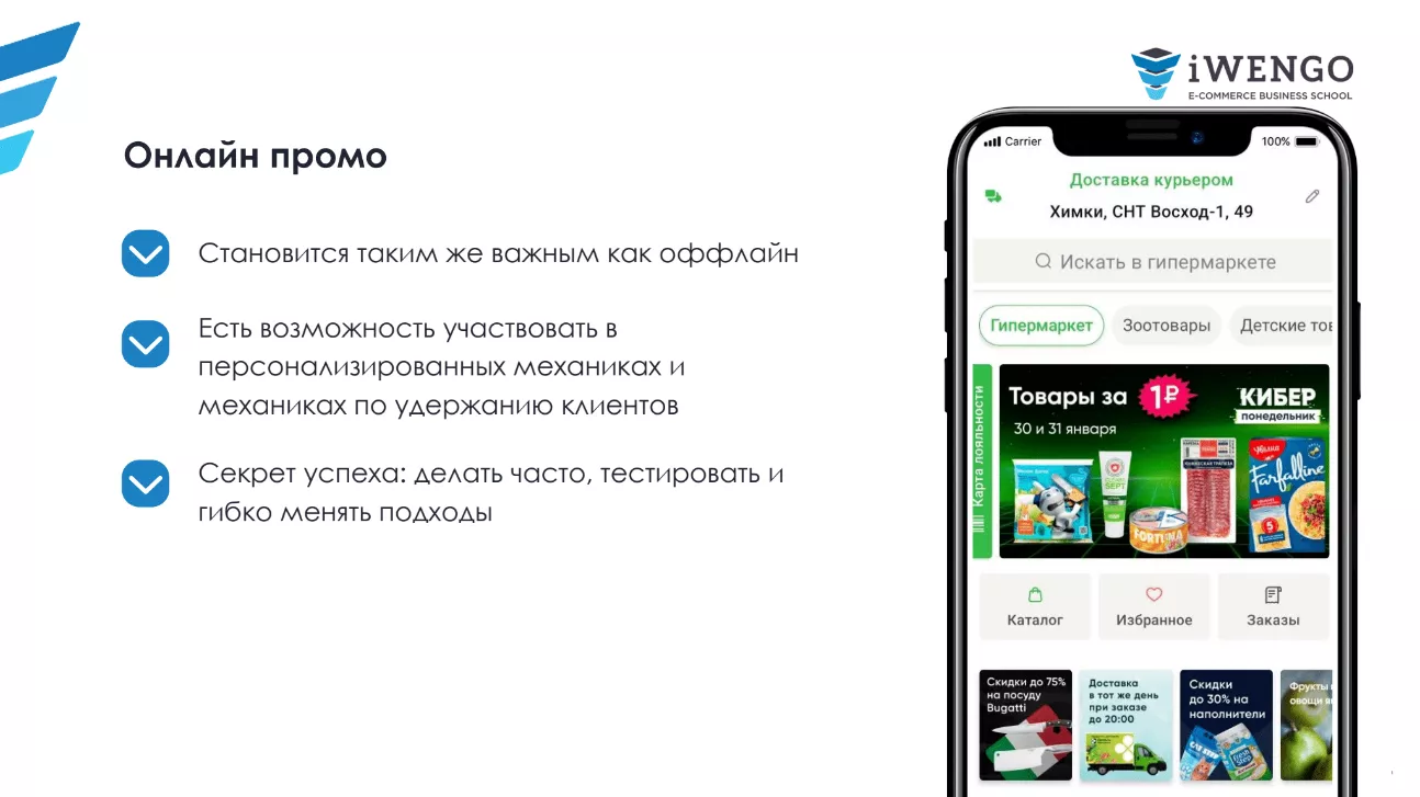 Услуга E-grocery: продажи продуктов онлайн. Продвинутый | Бизнес-школа  iWENGO